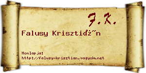 Falusy Krisztián névjegykártya